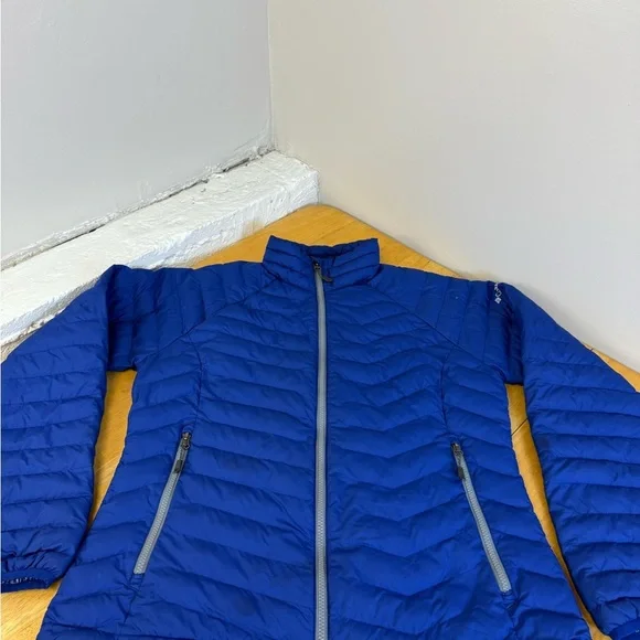 Columbia Puffer Jacket Large Blue Full Zip Coat Pockets Thermal Coil Women’s - Picture 4 of 14